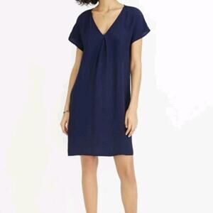 NWT Madewell Moment Short Sleeve V-neck T-shirt Mini Dress in Nightfall